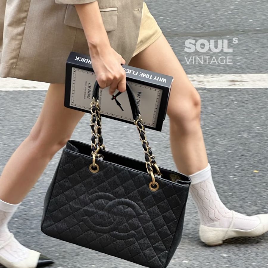 莉亞精品♡Chanel GST 黑金 二手美包-1