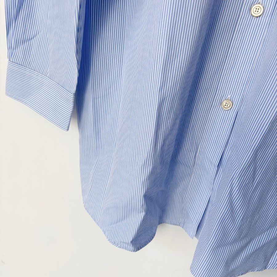42號 ::GUCCI:: Striped cotton shirt in blue and white 藍白直紋 紅色刺繡襯衫-7