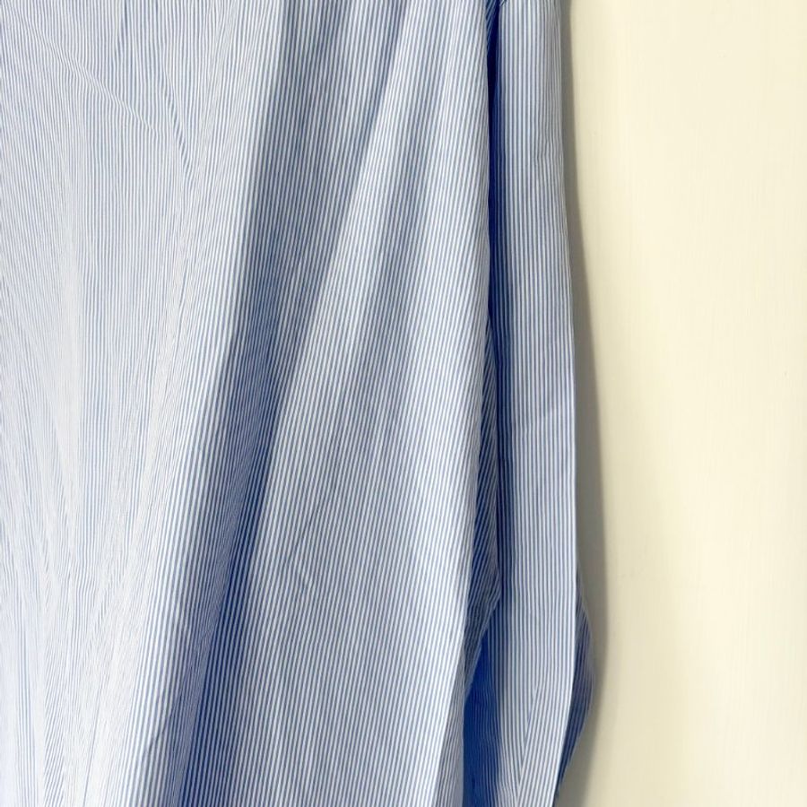 42號 ::GUCCI:: Striped cotton shirt in blue and white 藍白直紋 紅色刺繡襯衫-14