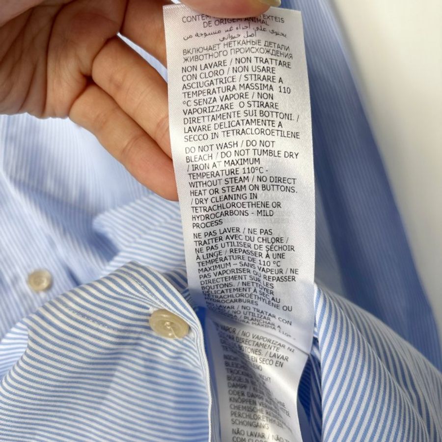 42號 ::GUCCI:: Striped cotton shirt in blue and white 藍白直紋 紅色刺繡襯衫-20