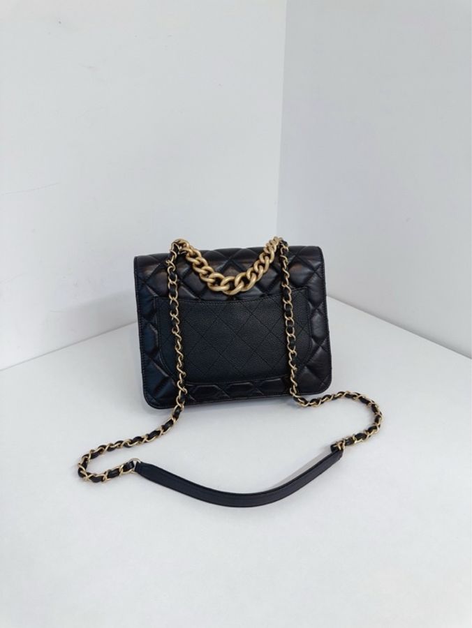 💎Chanel香奈兒|黑金孟買風琴郵差包 口蓋包|小號|98新28開-2