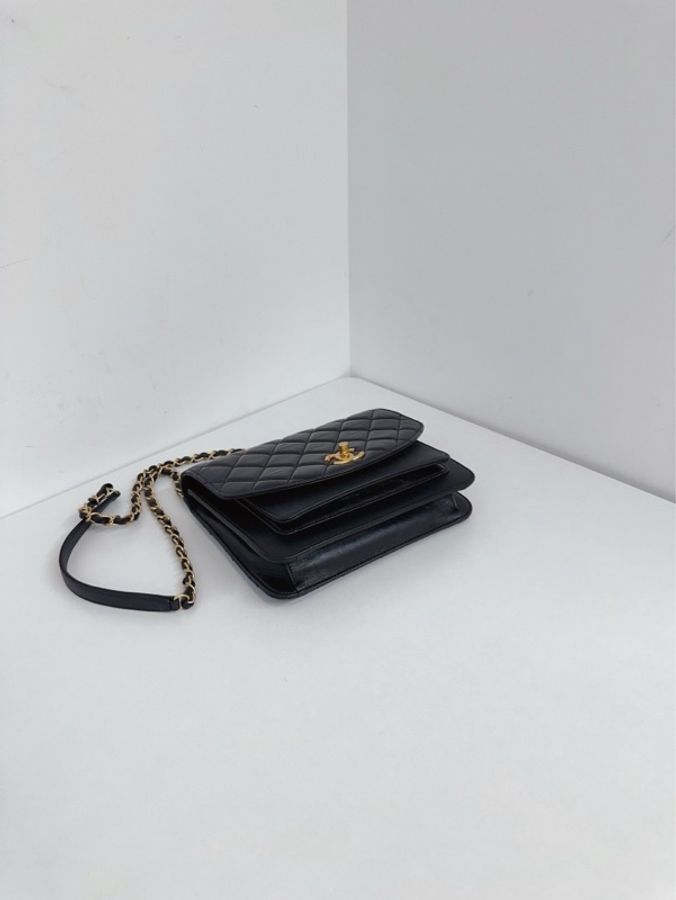 💎Chanel香奈兒|黑金孟買風琴郵差包 口蓋包|小號|98新28開-5