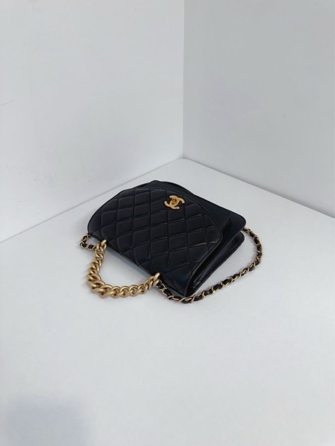 💎Chanel香奈兒|黑金孟買風琴郵差包 口蓋包|小號|98新28開-8