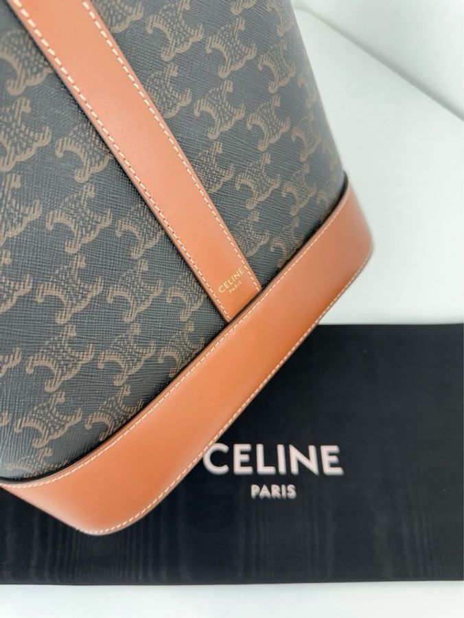 ✨Celine賽琳|凱旋門老花水桶包|中號|98新-8