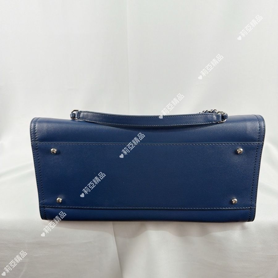 莉亞精品♡ Chanel A57069 藏青色沙灘包 二手美包-5