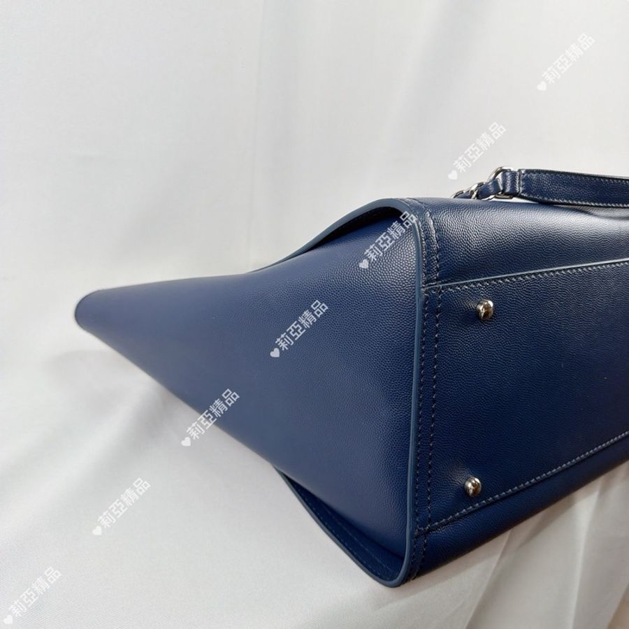 莉亞精品♡ Chanel A57069 藏青色沙灘包 二手美包-7