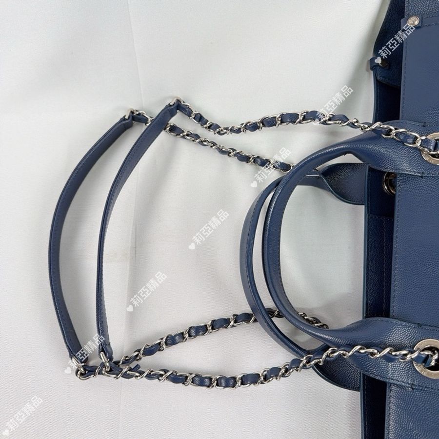 莉亞精品♡ Chanel A57069 藏青色沙灘包 二手美包-12