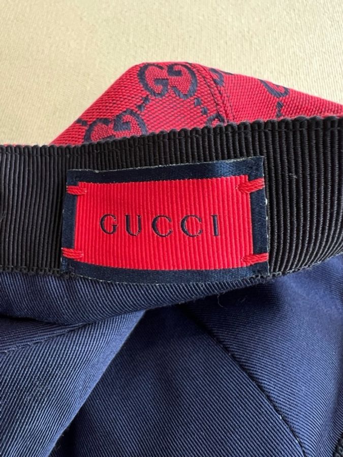 GUCCI古馳雙G老花滿LOGO棒球帽 S碼-4