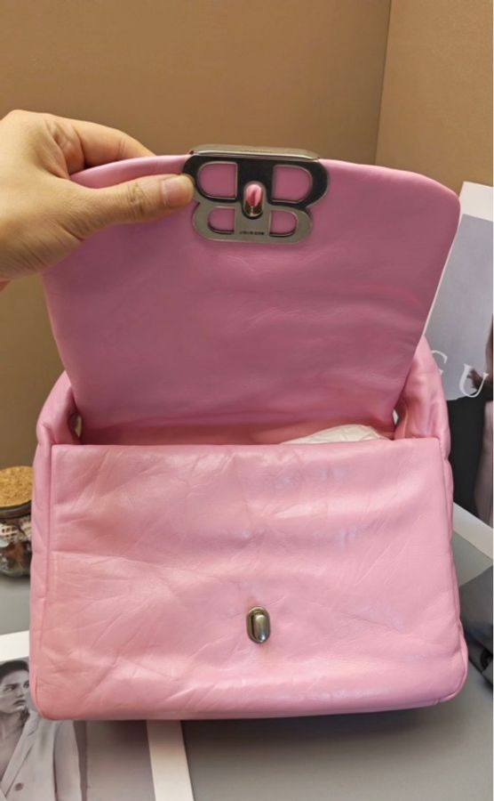 💗 BALENCIAGA Monaco 粉色手提肩背包-6