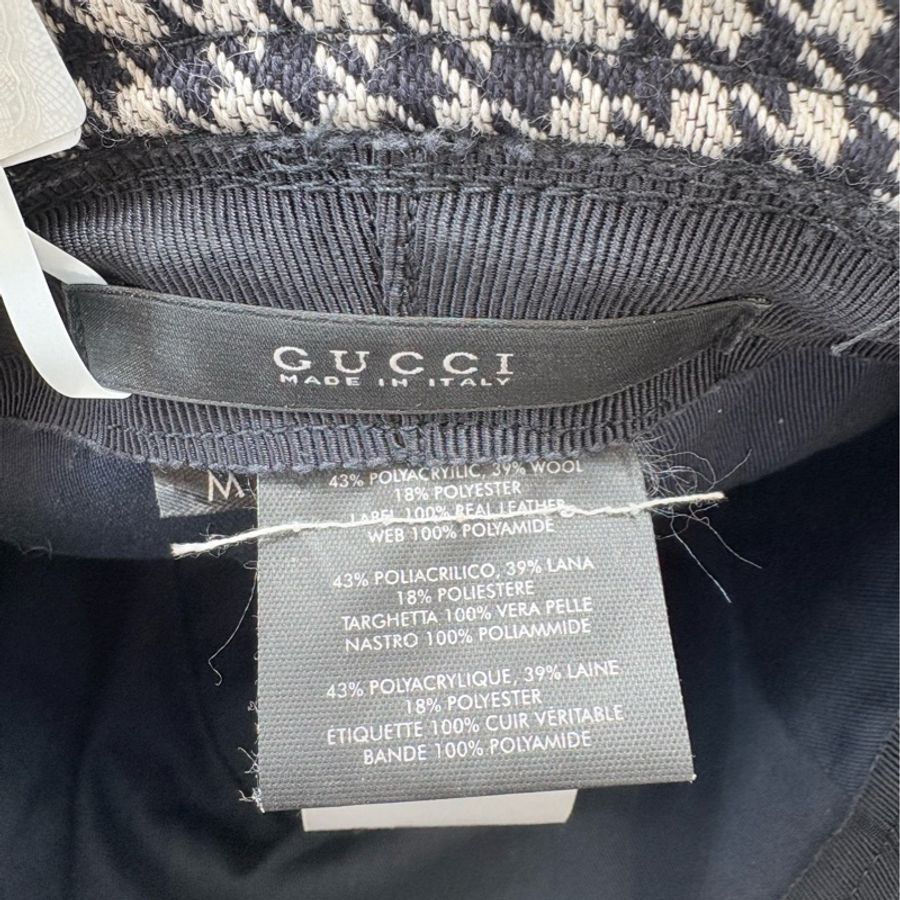 GUCCI古馳千鳥格羊毛漁夫帽-8