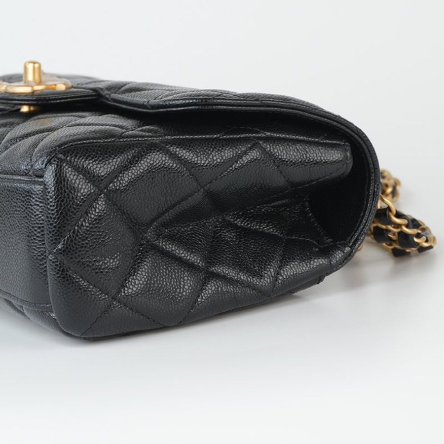 鑒定師的收藏|香奈兒 雙鏈帶口蓋包 黑色金扣 晶片款 CHANEL 25P Double Chain Flap Bag 【 雙鏈設計 20cm 黃金尺寸 】-22