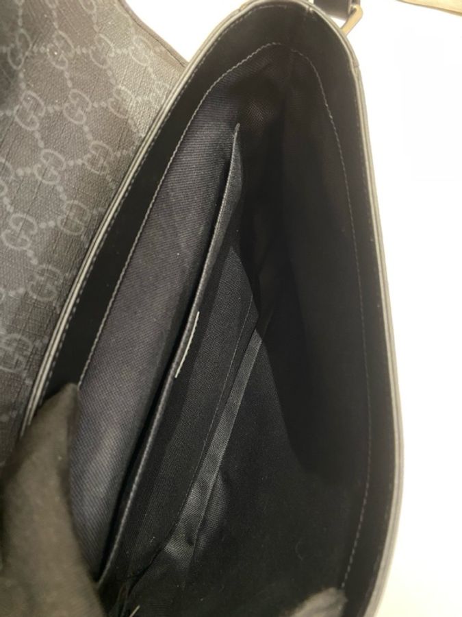 Gucci古馳 男包老花黑色斜挎郵差包-5