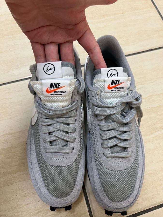 Sacai x fragment design x Nike LDWaffle 三方聯名灰白-2