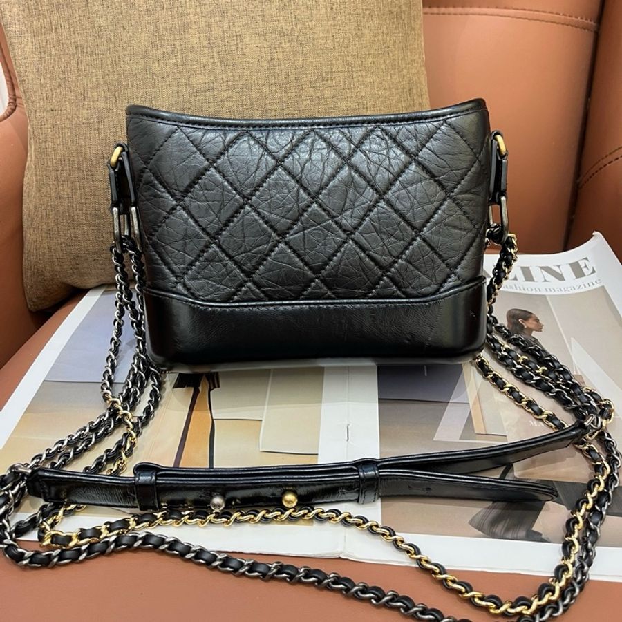 Chanel香奈兒 黑金小號流浪包 單肩包斜挎包 芯片款-1