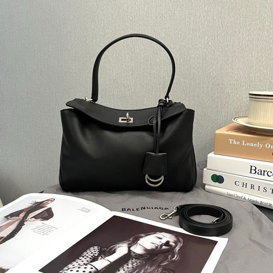 Balenciaga巴黎世家 rodeo小號黑銀手提包單肩包斜背包-1