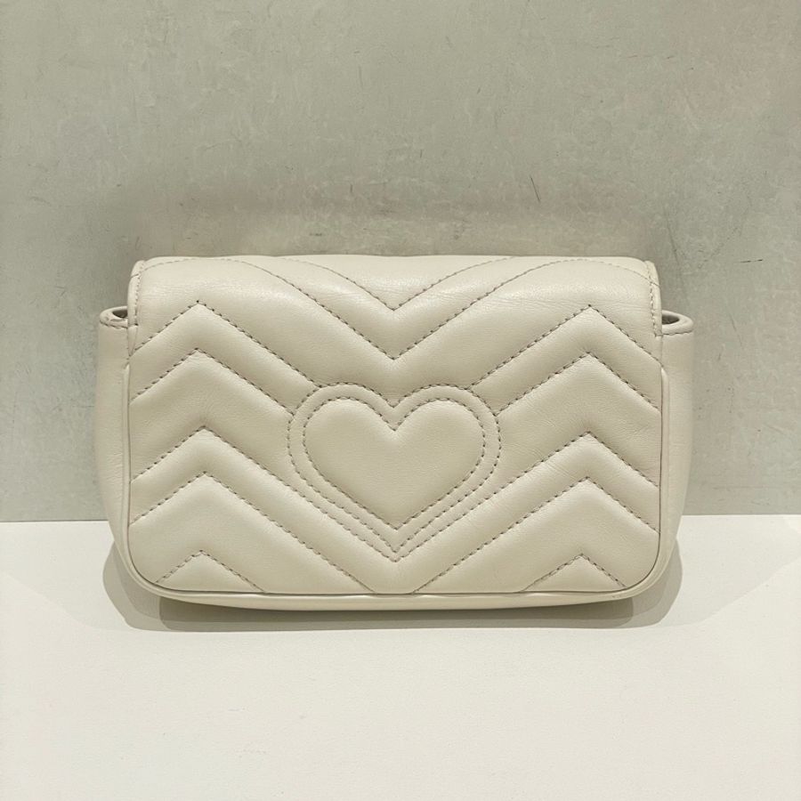 Gucci古馳白色馬蒙supermini斜挎包-7