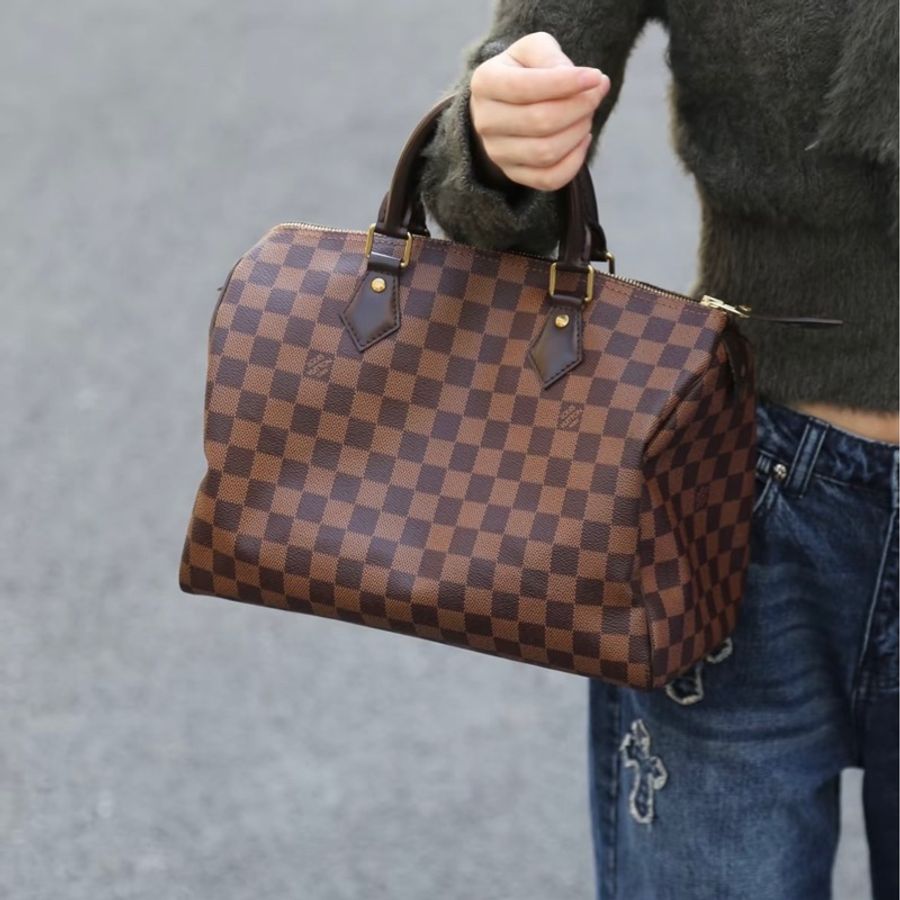 路易威登LV棕棋盤格speedy30手提款 內標2012年-0