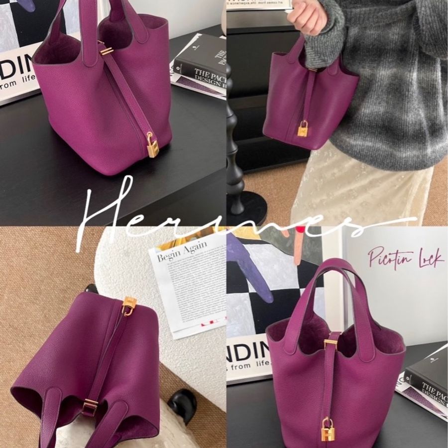 #閒置全膜 #全配🈶購證 愛馬仕海葵子金扣菜籃子Picotin18-1