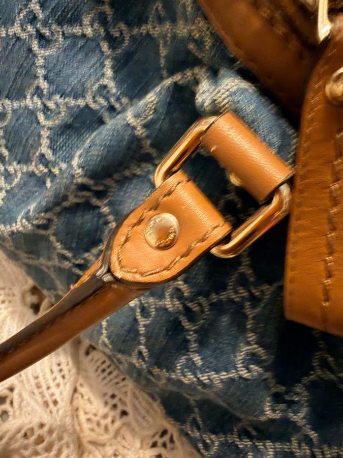GUCCI 古馳 藍色牛仔布 單寧布 Sukey 兩用包 223974-23
