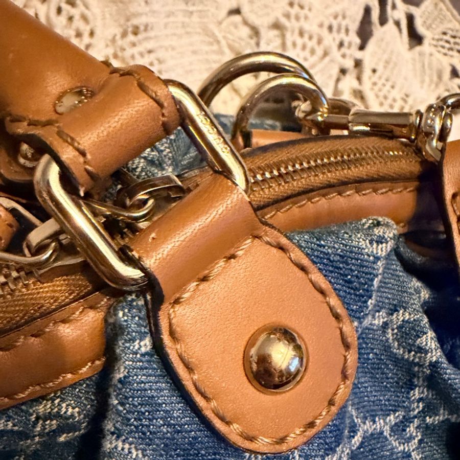 GUCCI 古馳 藍色牛仔布 單寧布 Sukey 兩用包 223974-34
