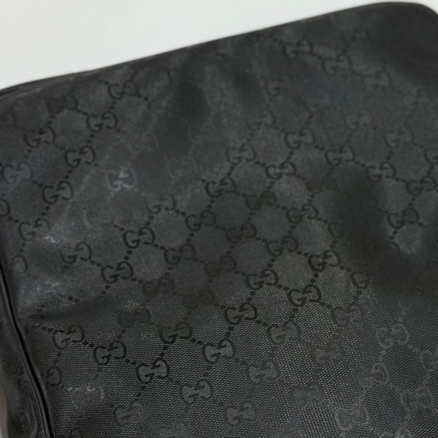 《仙闆名牌精品》Gucci 黑色 GG LOGO 水晶皮 郵差包 相機包 斜背包 肩背包-27