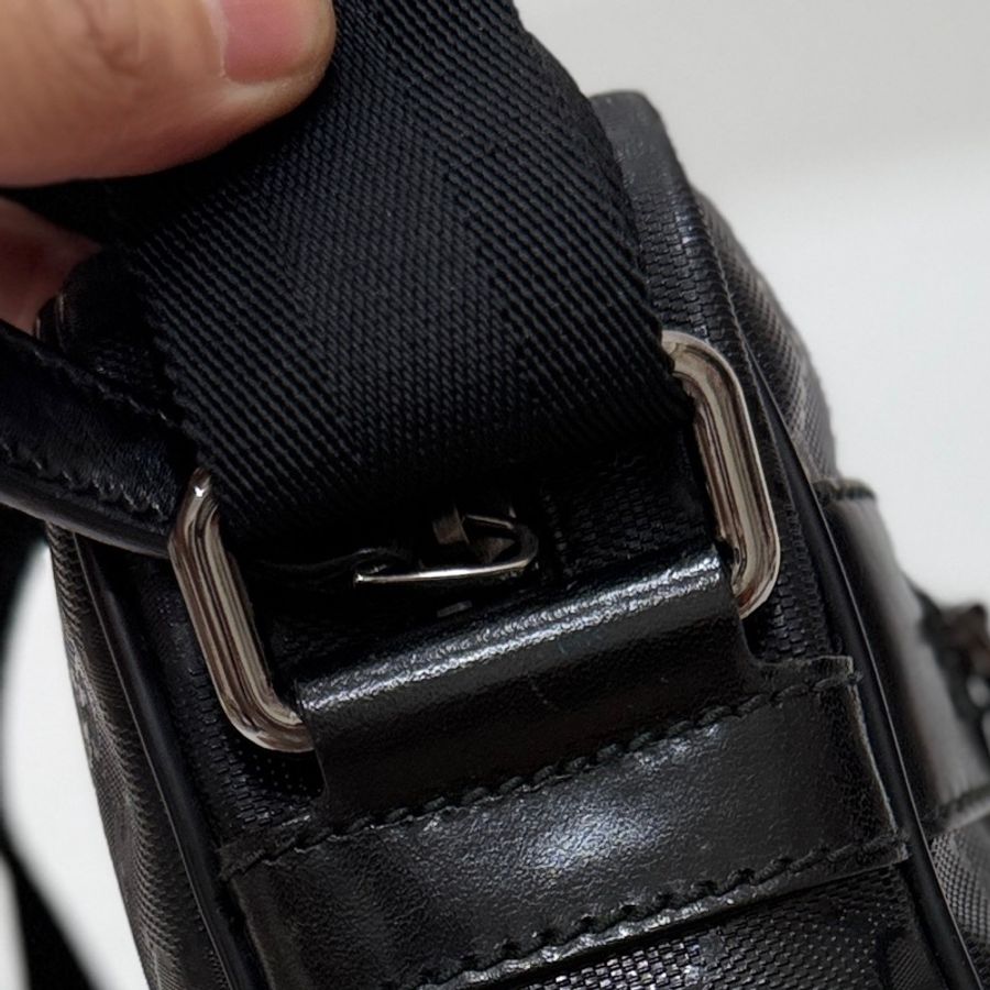 《仙闆名牌精品》Gucci 黑色 GG LOGO 水晶皮 郵差包 相機包 斜背包 肩背包-33