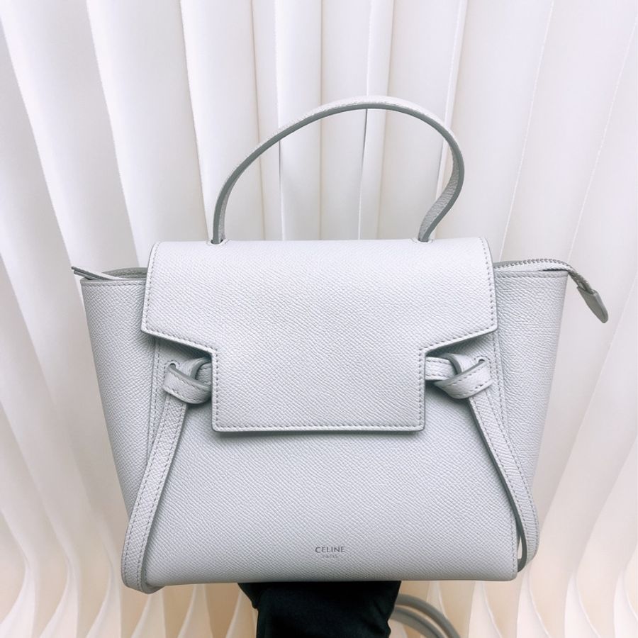 Celine belt nano 淺灰色銀扣鯰魚包-1