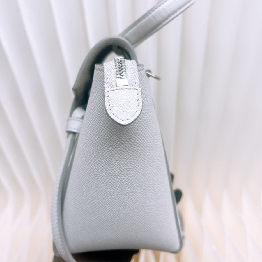 Celine belt nano 淺灰色銀扣鯰魚包-5