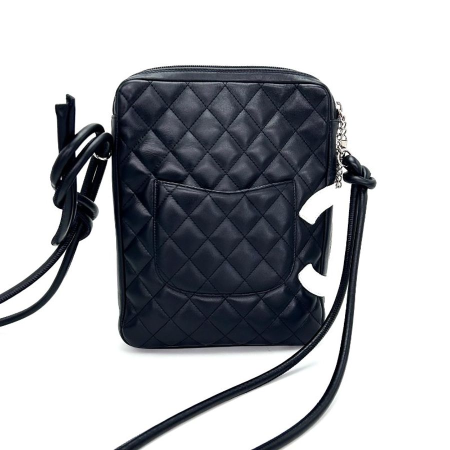 CHANEL 黑白拼色康鵬肩背斜背包 20*25*3 98新配件盒子塵袋保卡-7