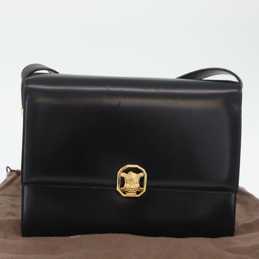 【日本直送】CELINE 黑色金色皮革肩背包 正品 ep14468V-11