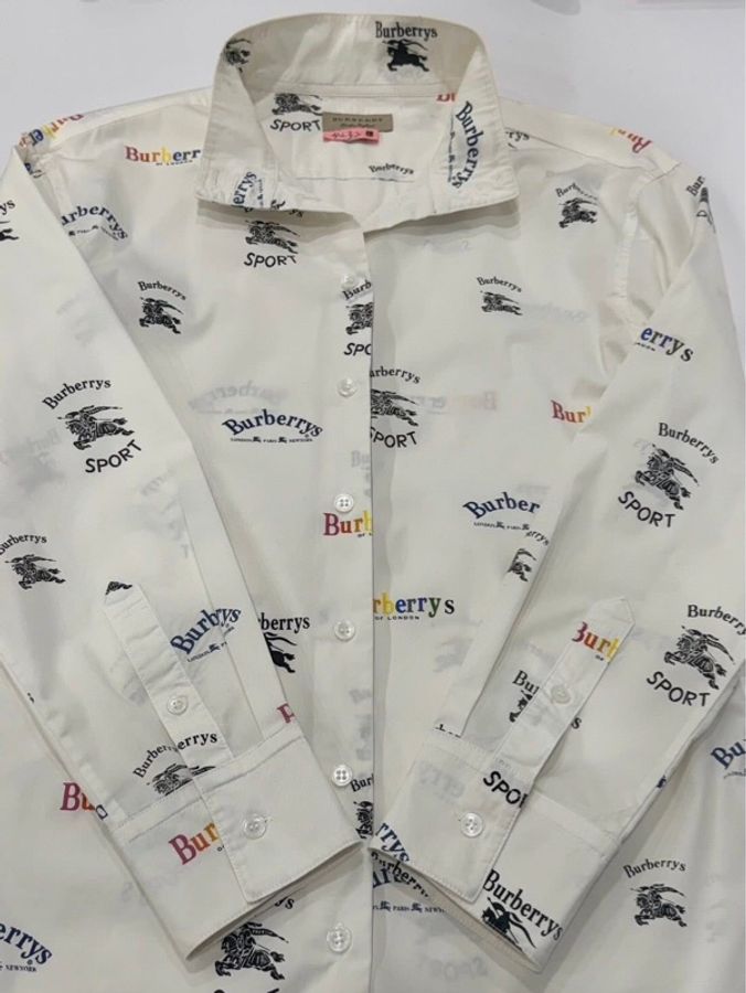 BURBERRY 黑標 字母戰馬彈性襯衫-5