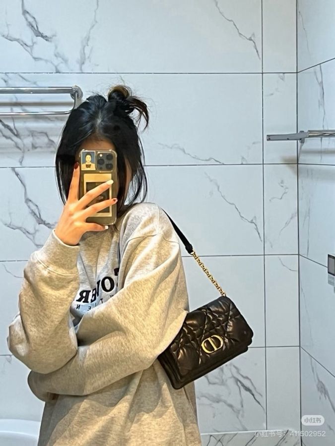 🖤 Dior Caro 黑金藤格紋鍊條包 🖤-0