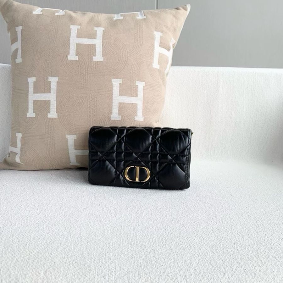 🖤 Dior Caro 黑金藤格紋鍊條包 🖤-4