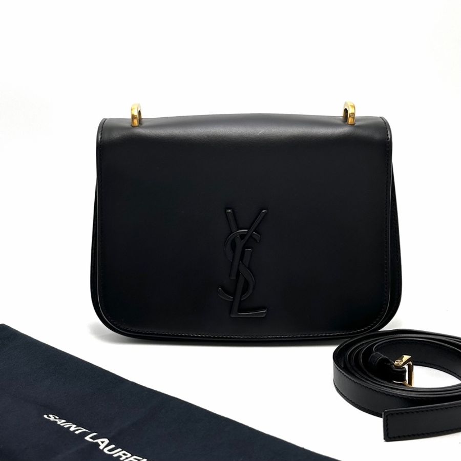 🖤 YSL 黑色金扣肩背斜背郵差包 🖤-3