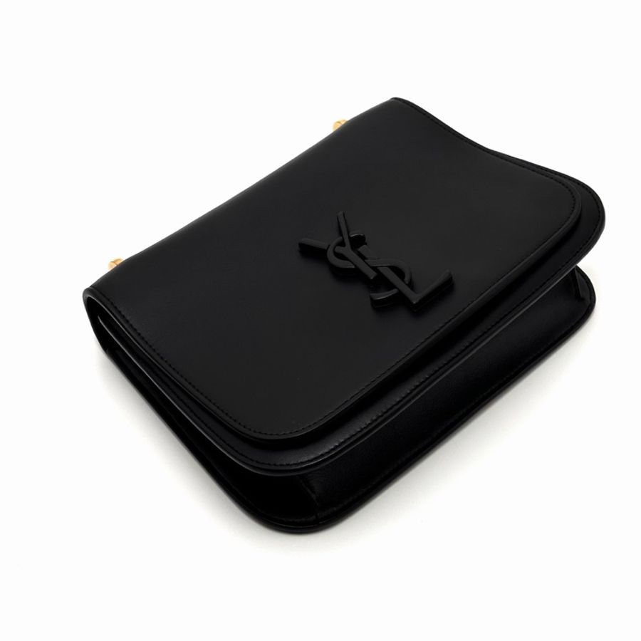 🖤 YSL 黑色金扣肩背斜背郵差包 🖤-9