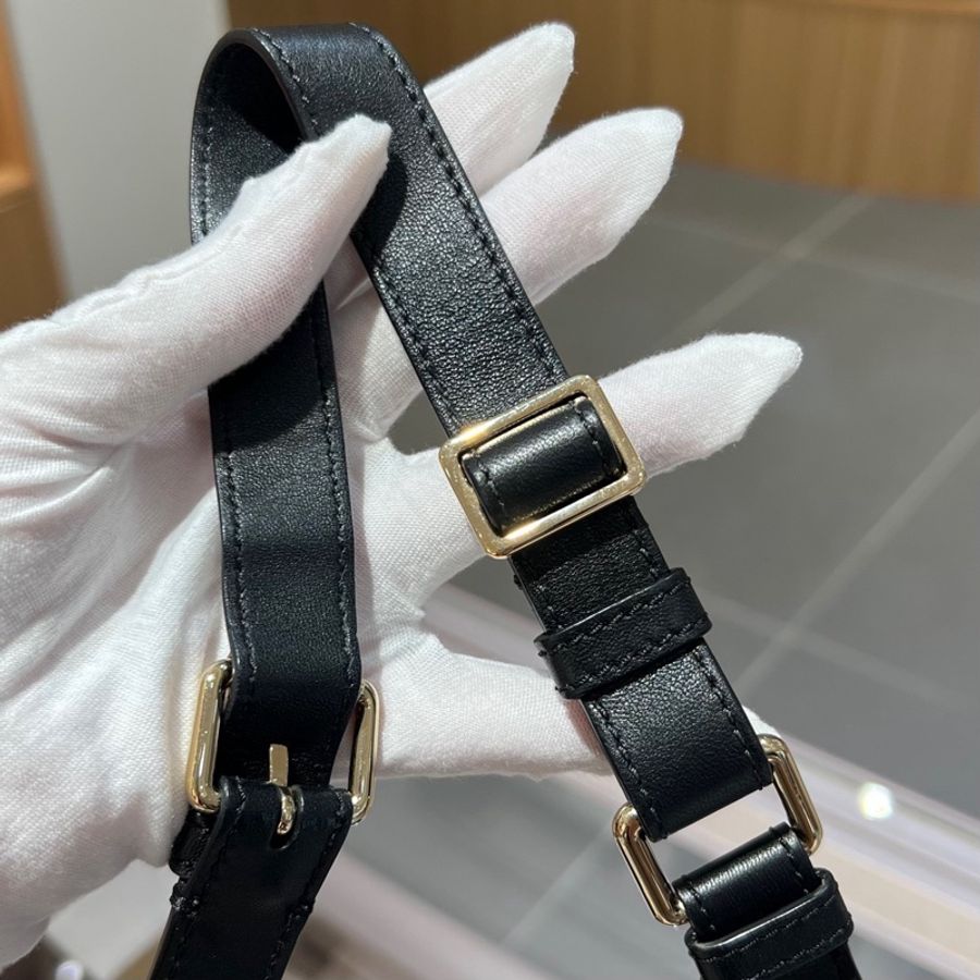 Chanel香奈儿黑金羊皮腰包胸包-6