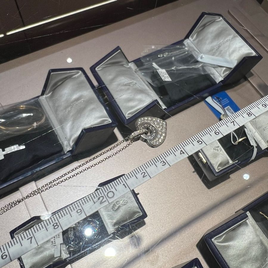 Bvlgari宝格丽爱心项链18k白金镶嵌钻石项链-7