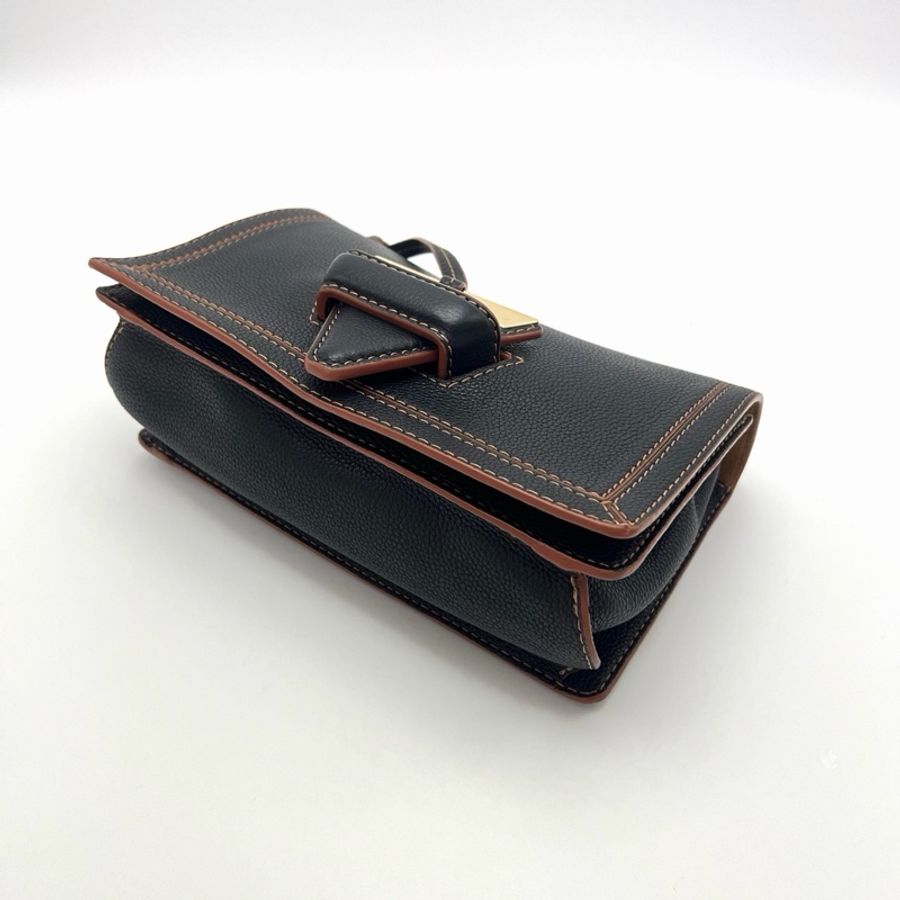 🖤 LOEWE Barcelona 黑色肩背斜背三角包 🖤-3