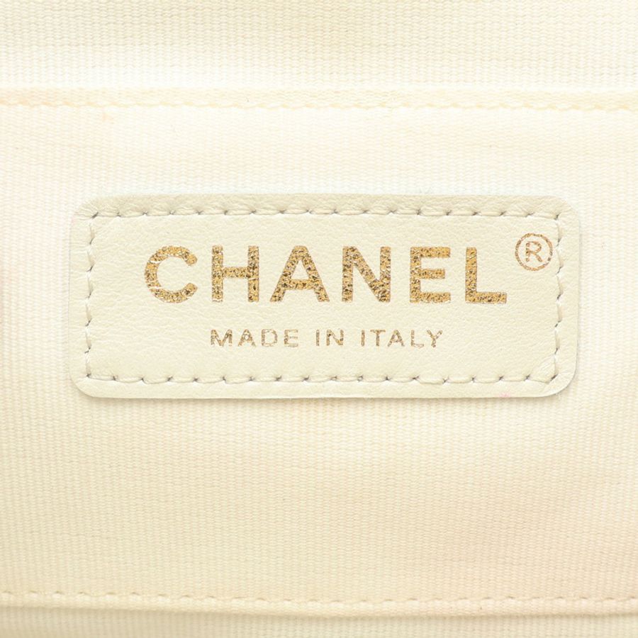 白色 荔枝紋 菱格紋牛皮 Duma Mini 後背包 (補色劣化)【CHANEL 香奈兒】 AS2908-4