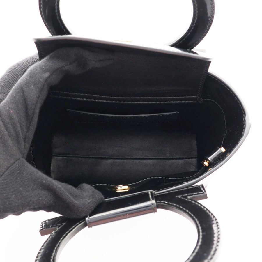 黑色 漆皮 Gancini Mini 兩用包【Salvatore Ferragamo 費拉格慕】 220957-2