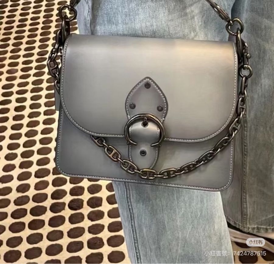 《仙闆名牌精品》Coach Beat 灰 馬鞍包 手提包 肩背包 斜背包 側背包-3