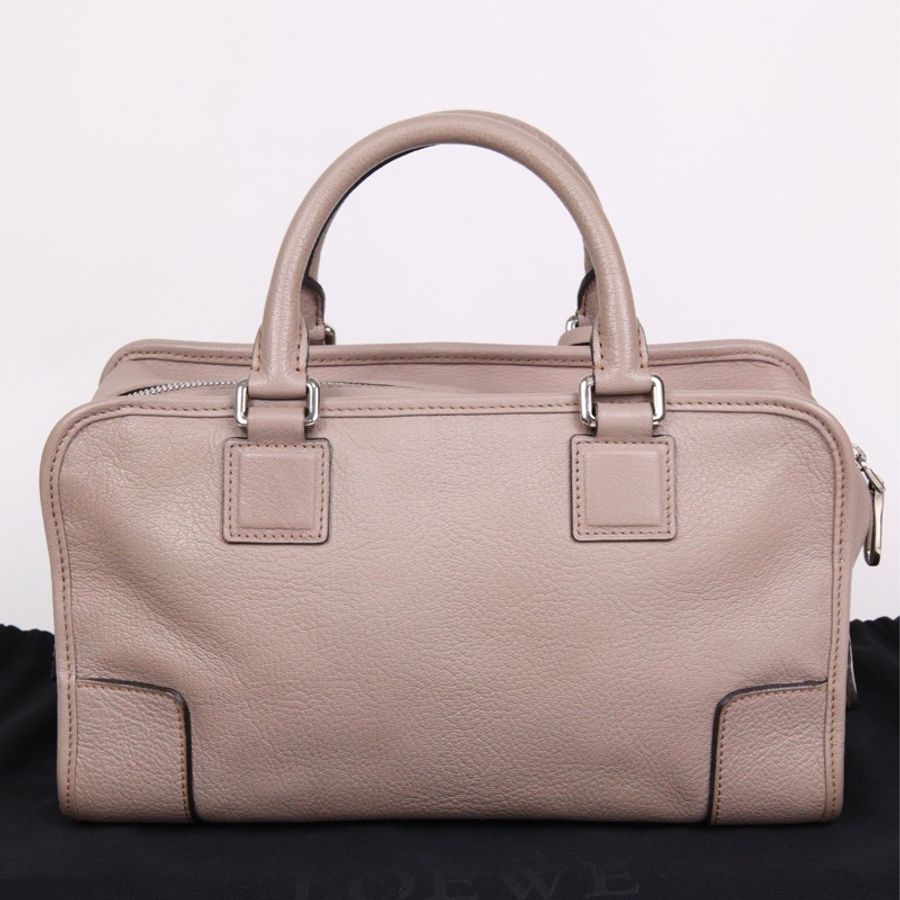 Loewe大象灰荔枝皮amazona小号锁头手提包-3