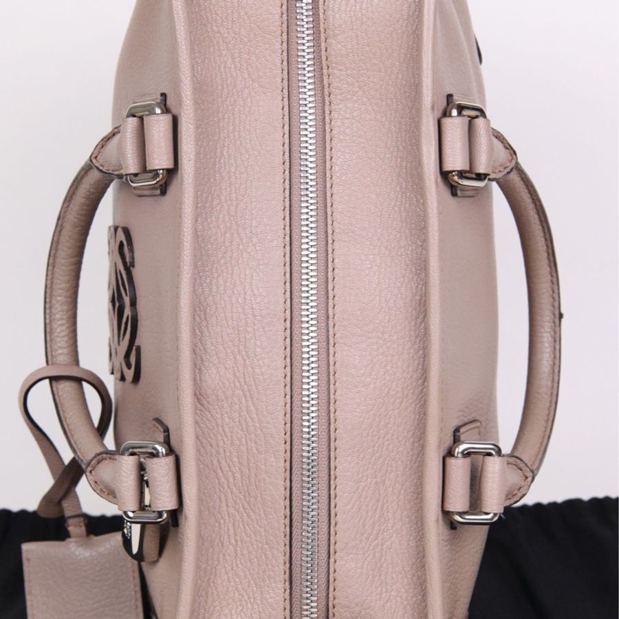 Loewe大象灰荔枝皮amazona小号锁头手提包-5