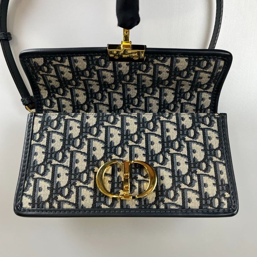 DIOR 老花刺繡蒙田30側肩包 橫版-5