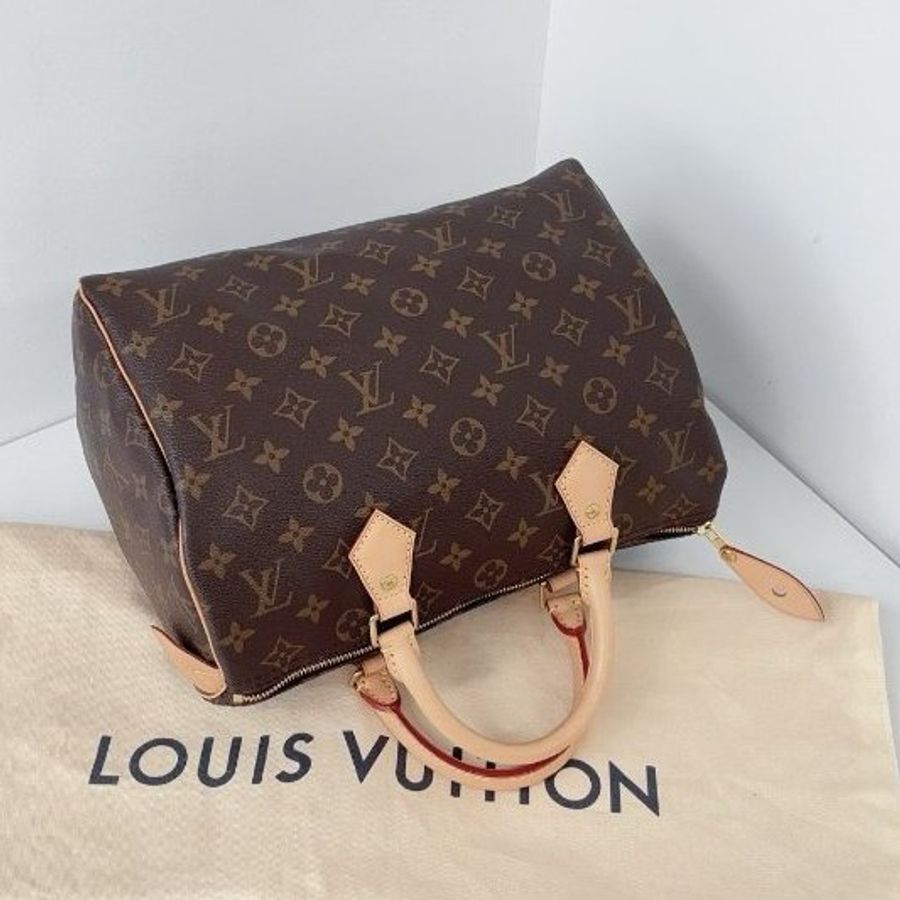 閒置新 路易威登/Louis Vuitton Speedy30老花手提款 芯片款-4