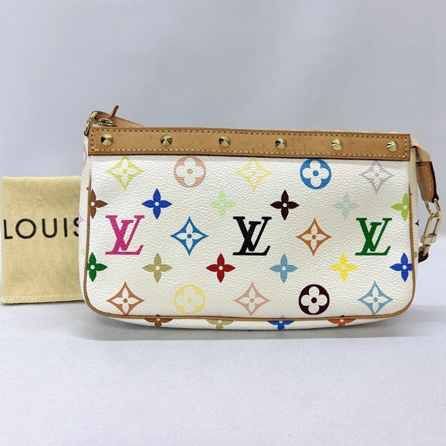 LV 聯名村上隆白三彩麻將包-1