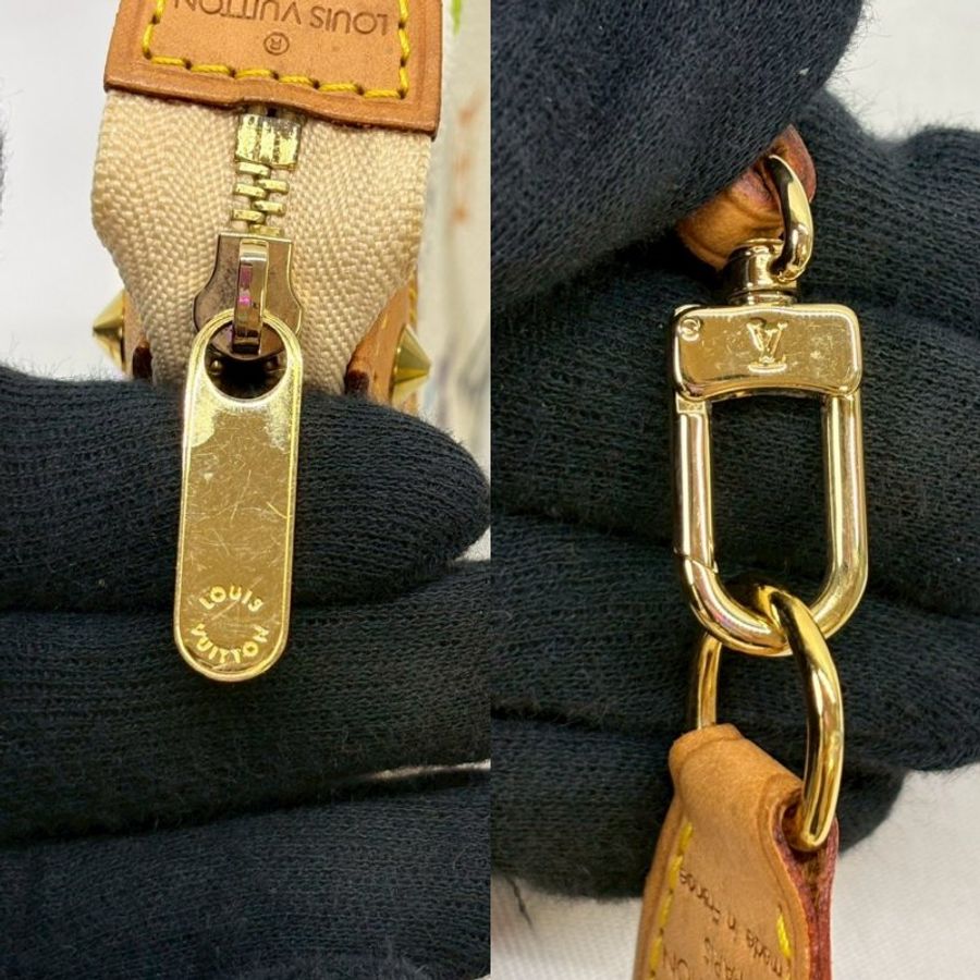 LV 聯名村上隆白三彩麻將包-5