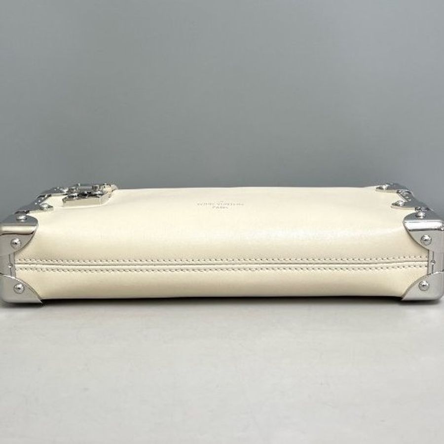 路易威登/Louis Vuitton Slim Trunk米白色全皮橫版谷愛凌盒子包-8