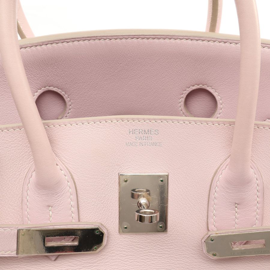 夢幻紫 Swift 牛皮 Birkin 35 柏金包 手提包 口K刻 銀釦【HERMES 愛馬仕】-4