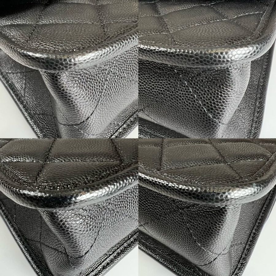 CHANEL CF軍牌提把郵差包荔枝黑 AS3653/晶片款-15